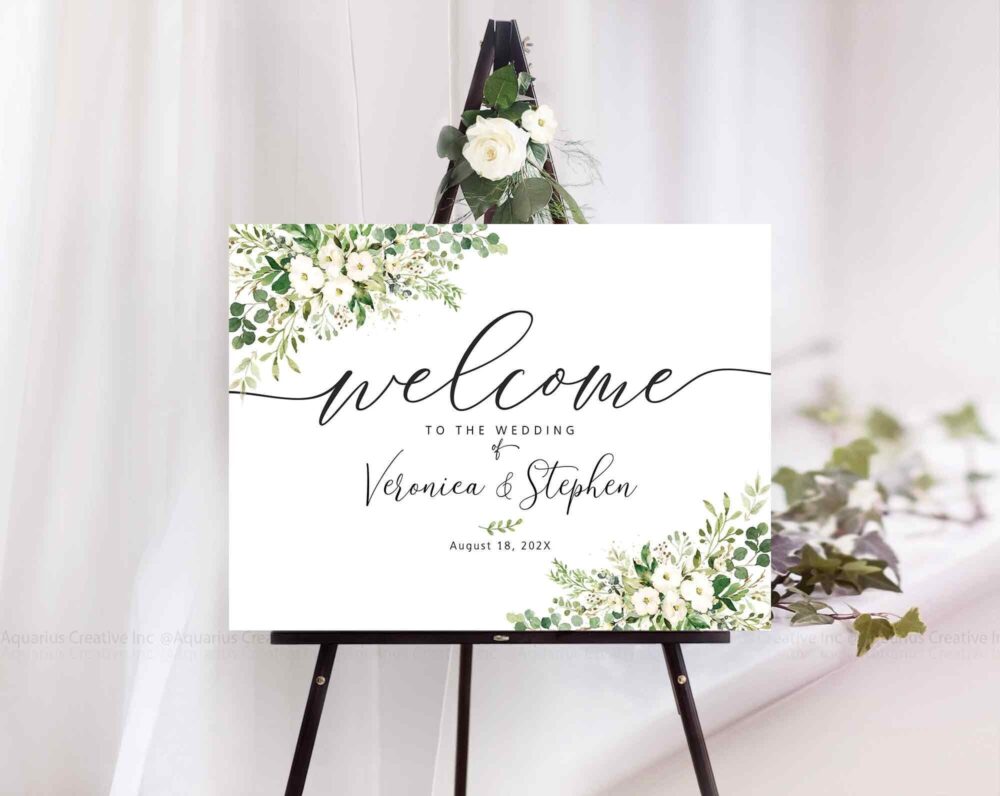 Wedding Welcome Sign, Greenery Invitations, Wedding Decor, Decorations, Party Sign