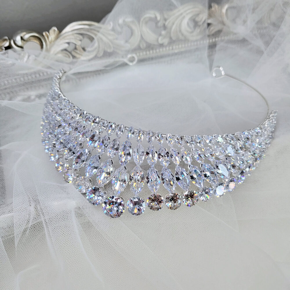 Bridal Bride Beauty Pageant Sparkle Crystal Wedding Tiara Princess Crown Breathtaking Hair Accessories 4 Layer Sparkling Headpiece Gift
