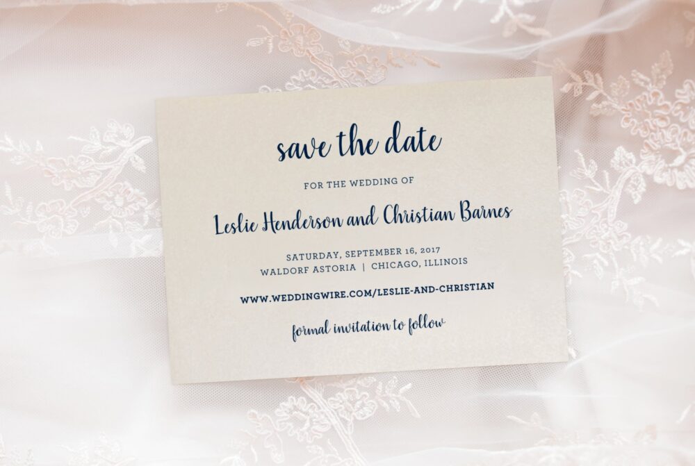 Elegant Shimmer Wedding Save The Date Engagement Announcement Printed Cards With Envelopes - Keepsake Suite