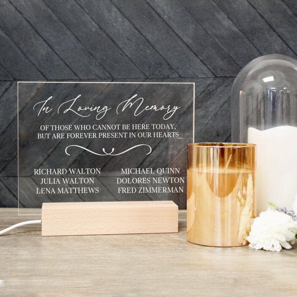 Wedding Memorial Sign | in Loving Memory Acrylic Table Personalized Remembrance Decor