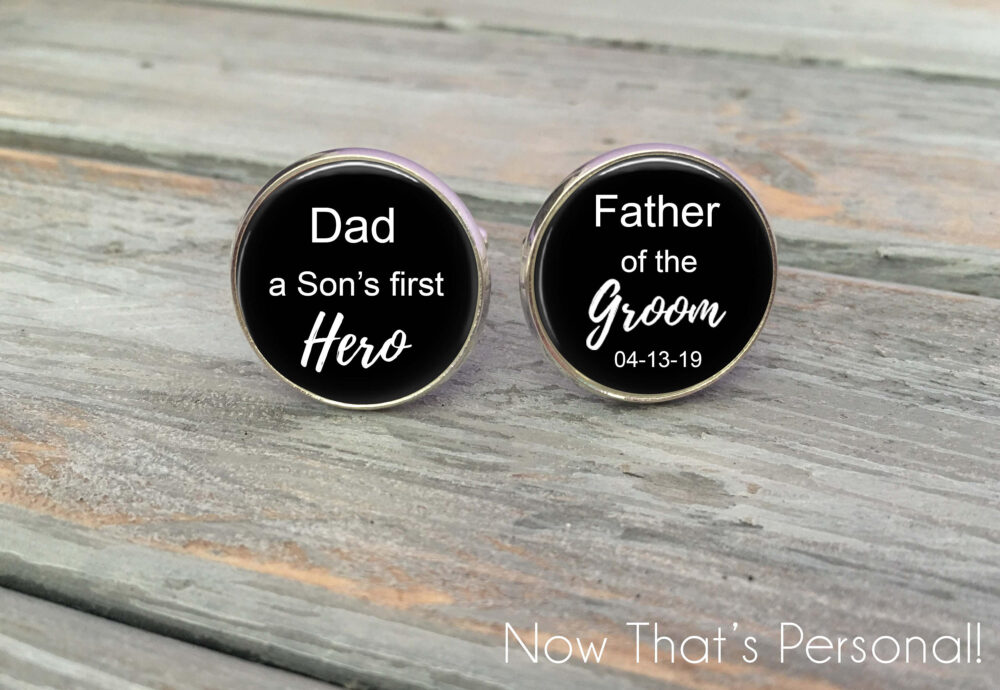 Father Of The Groom Gift, Father Groom Cufflinks - Personalized Gift For Groom, Groom Gift From Son