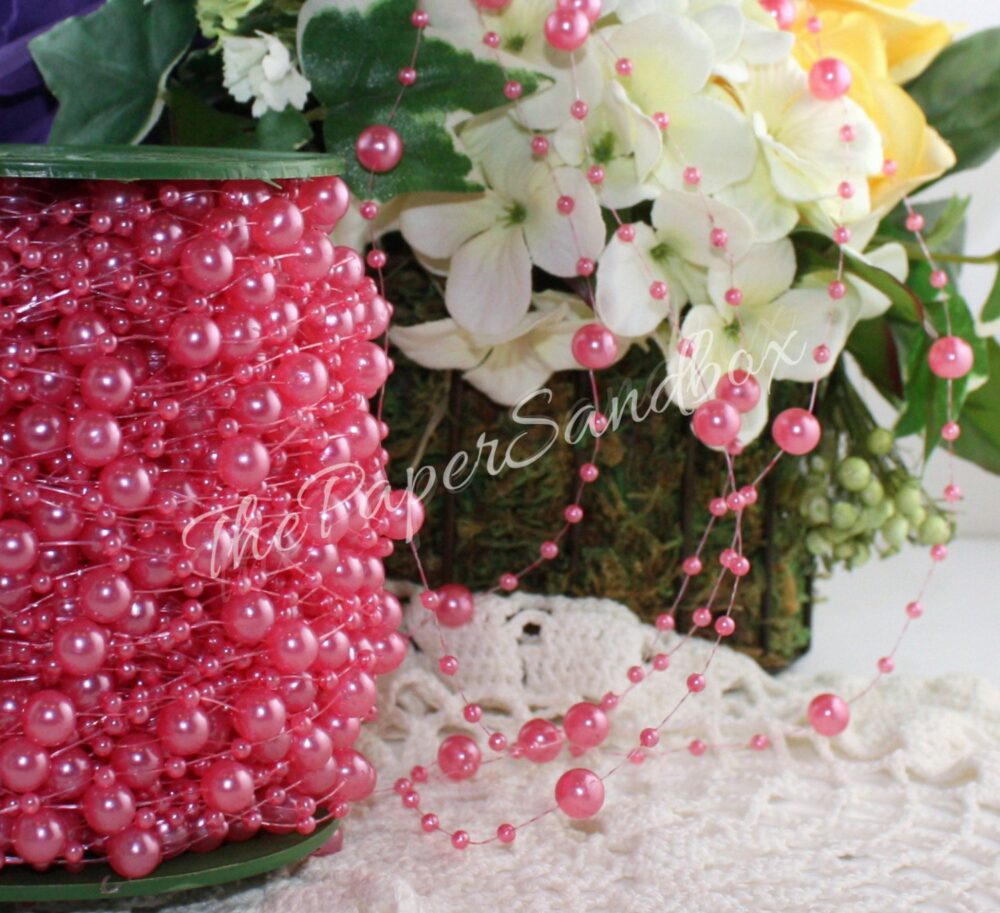 Dark Pink Pearl Bead Garland By The Yard