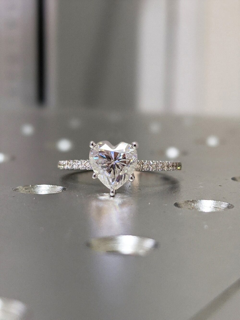 14K Solid Gold Engagement Ring /1.5Ct Heart Moissanite Diamond Wedding Ring/Moissanite Ring/stack Ring/Promise Ring/Rose Gold