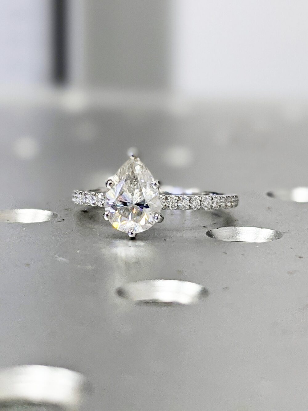 14K Solid Gold Engagement Ring /1Ct Pear Moissanite Wedding Ring/Moissanite Ring/stack Ring/Promise Ring/Rose Gold