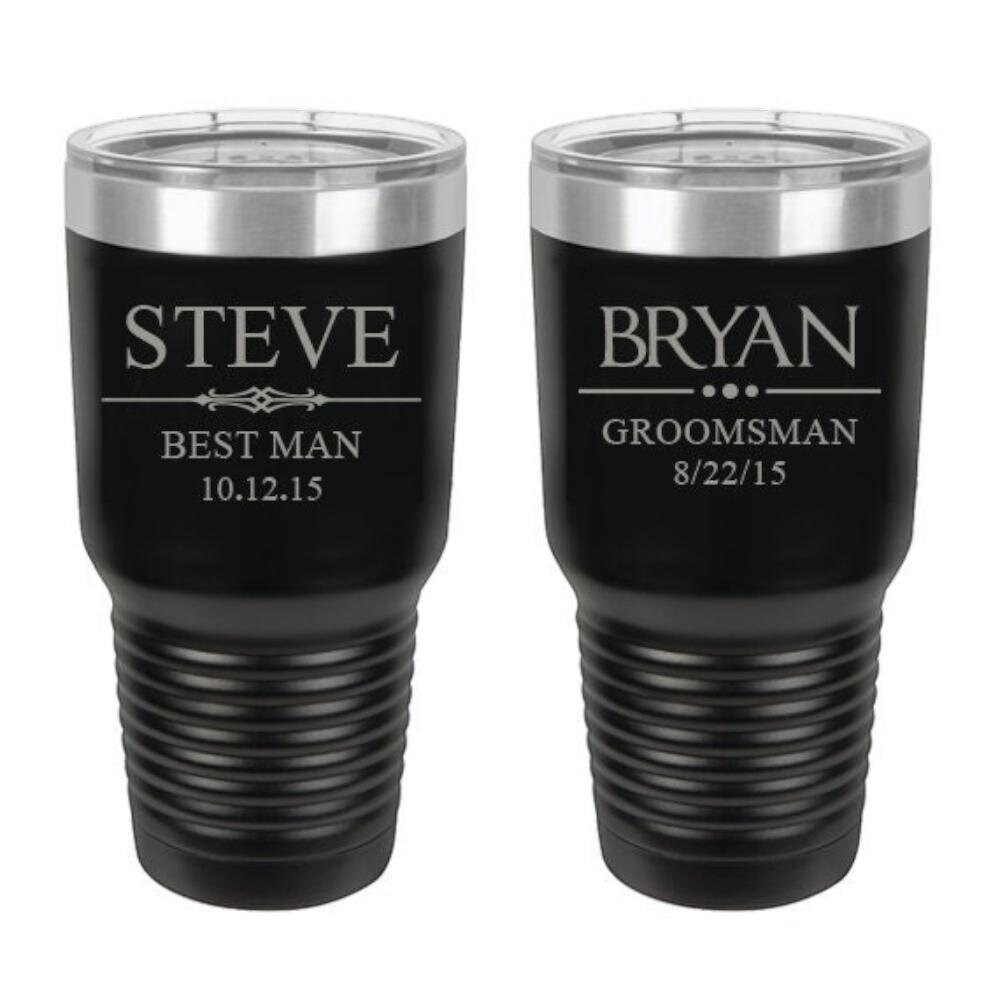 Groomsmen Gift, 30 Oz Personalized Tumbler, Best Man Travel Mug, Groom Coffee Water Bottle Wedding Party Gifts