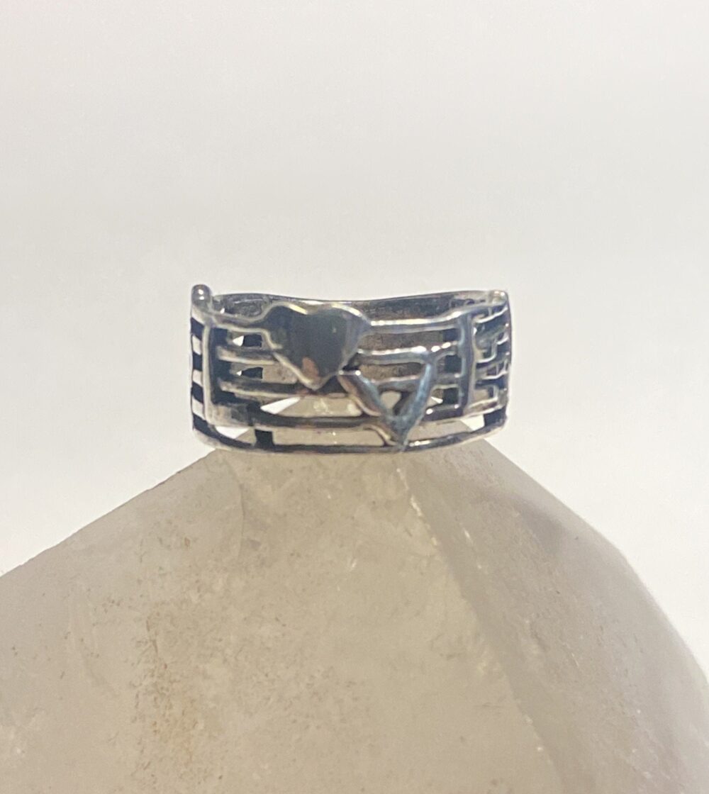 Love Ring Pinky Band Musical Notes Sterling Silver Size 5