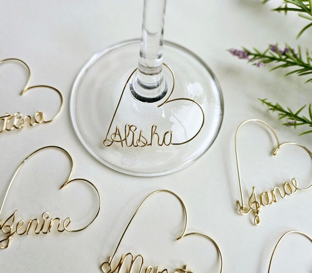 Wine Glass Charms, Personalized Wedding Favors, Gift