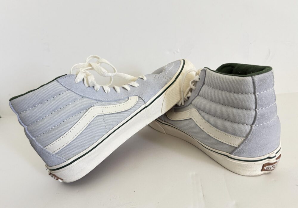Vans Men's Shoes Vans Off The Wall Sk8-Hi Vr3 Cush Twill Plein Air Striped Skate Light Blue Shoes Size 7, 5