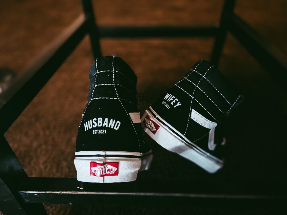 Custom Wedding High Tops Vans/Shoes Shoes Wifey Wife Husband Hubby Sneakers