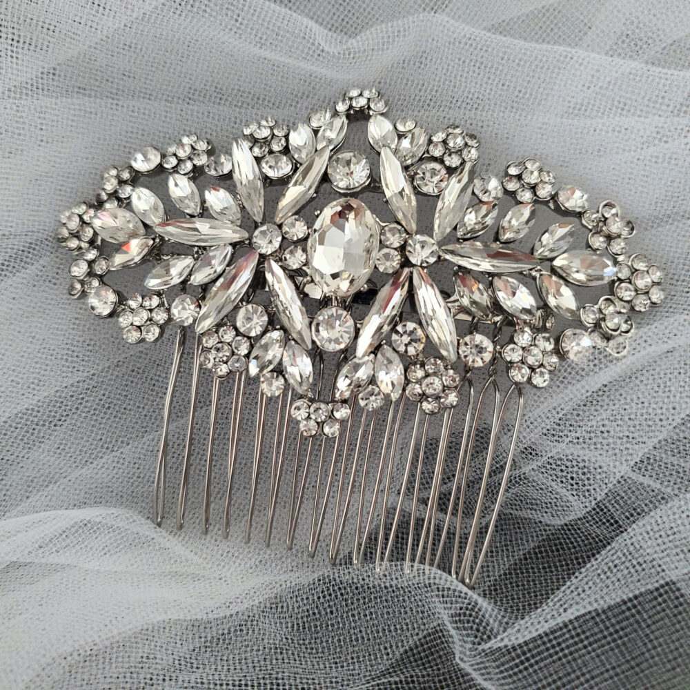 Bridal Silver Crystal Rhinestone Hair Comb Bling Sparkly Headpiece Mother Of Bride Hairpieces Wedding Accessory Event Gala Gift