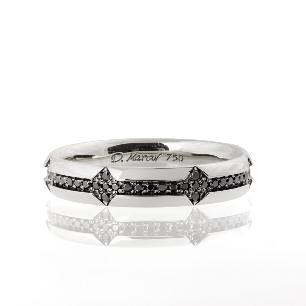 Black Diamonds Band, Gold Wedding Men's 18K & Diamond Band,, Mens Engagement Ring