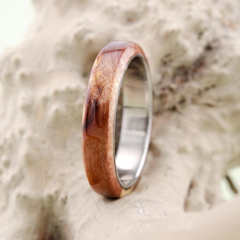 Beech Stackable Ring For Men. Wedding Bands Titanium