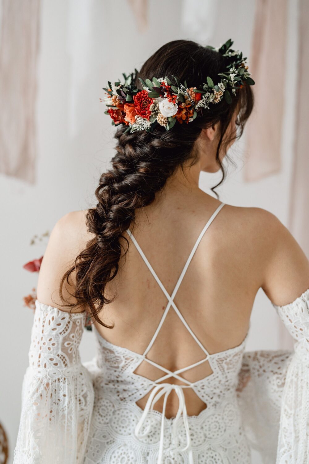 Bramble Autumn Dried Flower Wedding Crown | Bohemian Bridal Headband