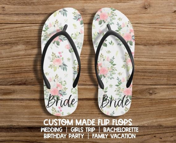 Custom Floral Flip Flops Wedding Favors | Favor Party Gifts Bridesmaid, Bachelorette