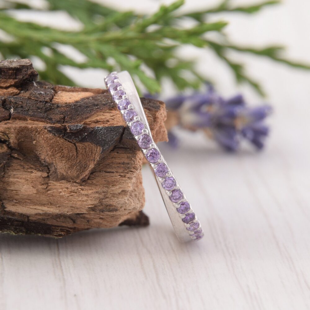 Amethyst Ring, Womens Wedding Band Silver, Band, Dainty Jewelry, Minimalist Ring