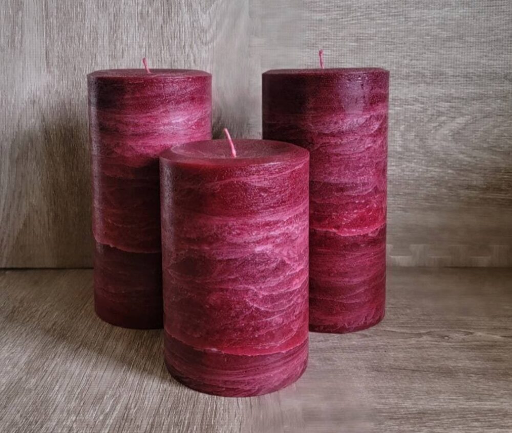 Burgundy Wine Handcrafted Pillar Candle