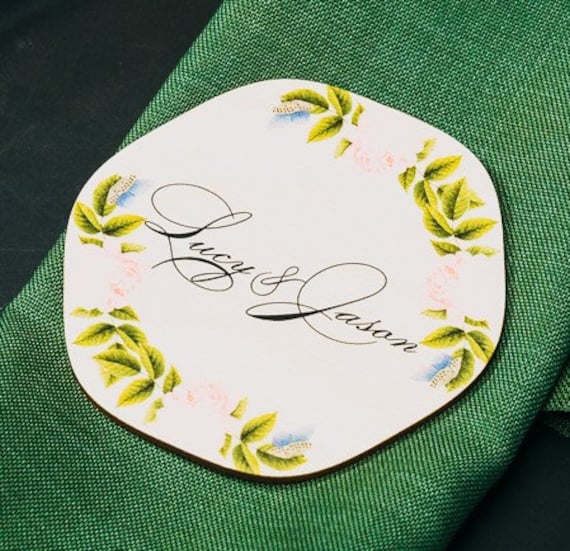 Photo Custom Wedding Favor, Thank You Favor, Names Personalized Coasters, Floral Coaster, Wood Wedding Favors, Custom Gift