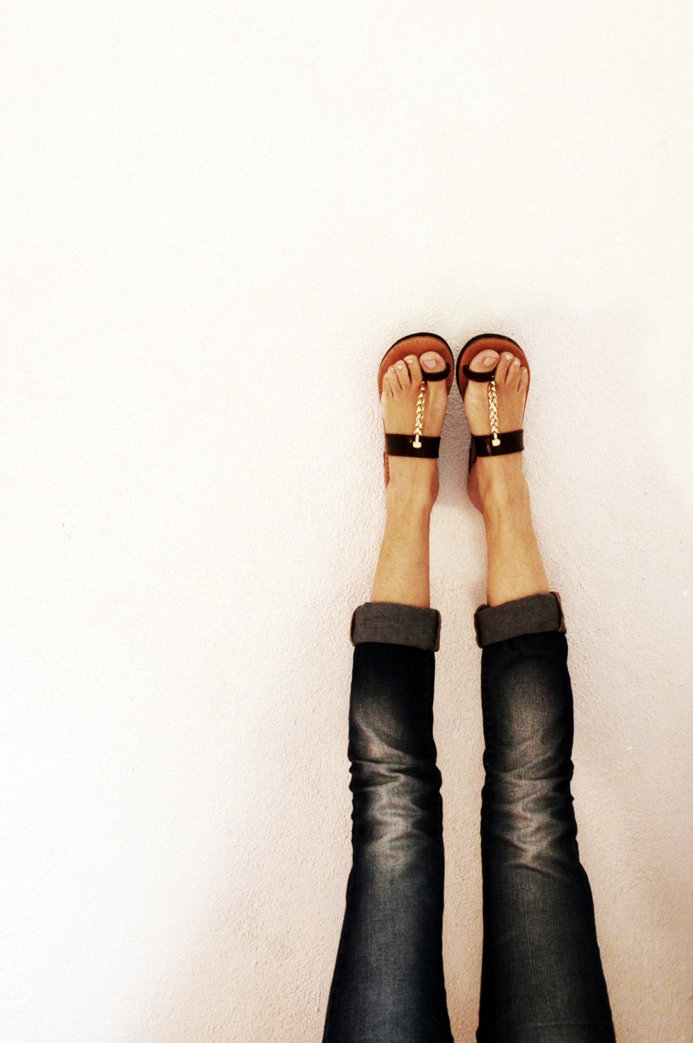 Braided Leather Boho Sandals Women's Flat Sandals