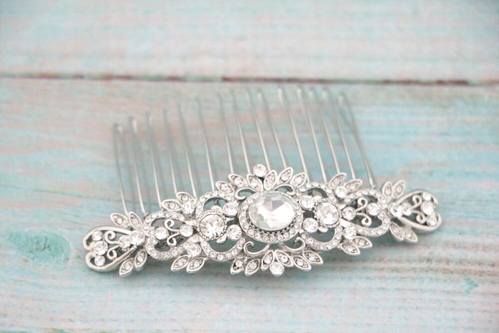 Gold Rhinestone Wedding Hair Comb, Bridal Headpiece Silver Hair Accessories Hiar Piece Clip Rose Gold Comb