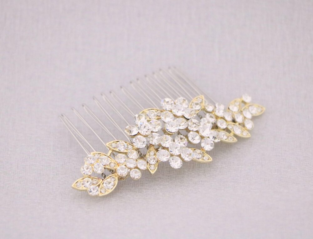 Gold Rhinestone Wedding Hair Comb Bridal Accessories Silver Headpiece Crystal Hair Comb Clip