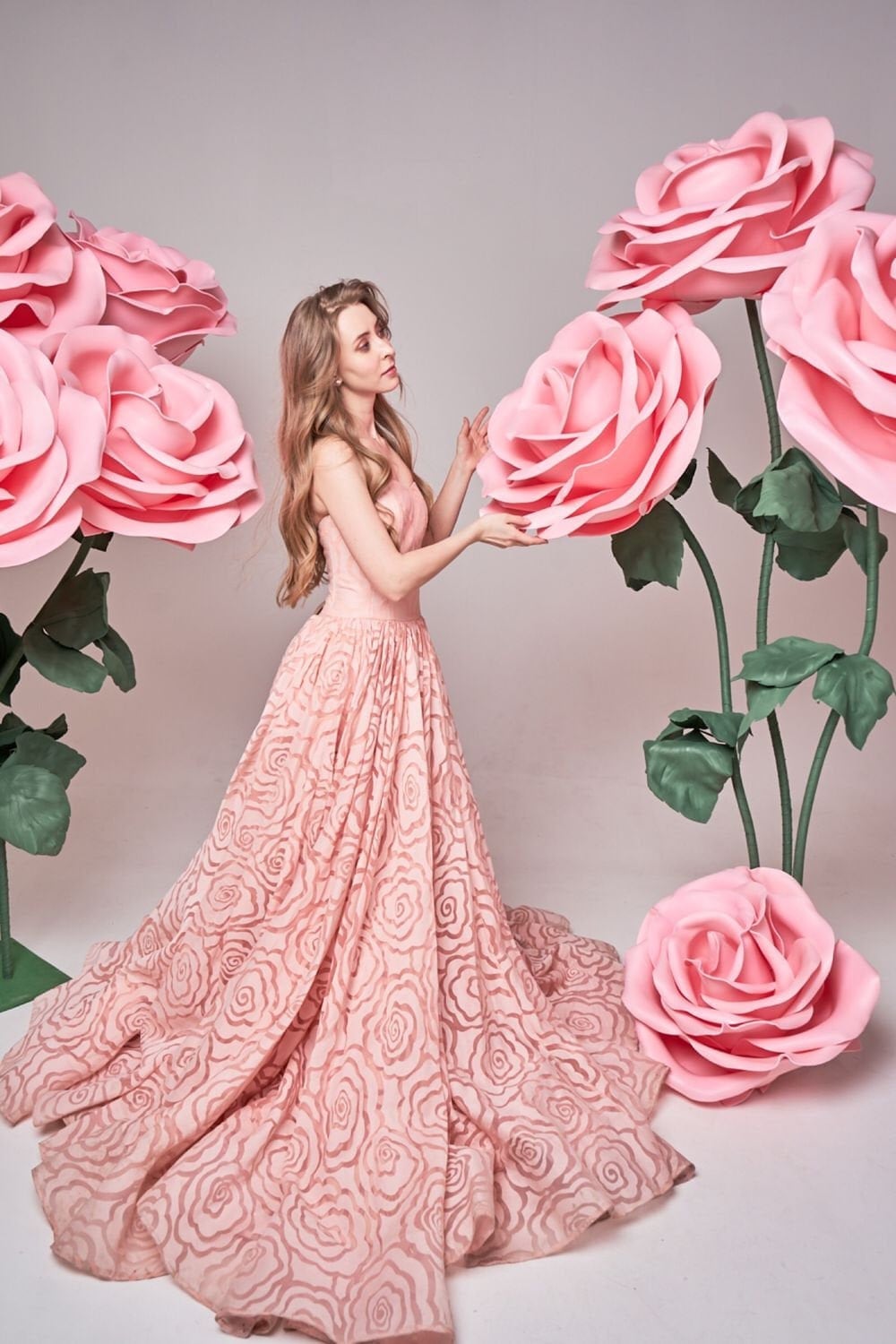 Giant Izolon Paper Flowers With Stems Party Photo Booth Decor