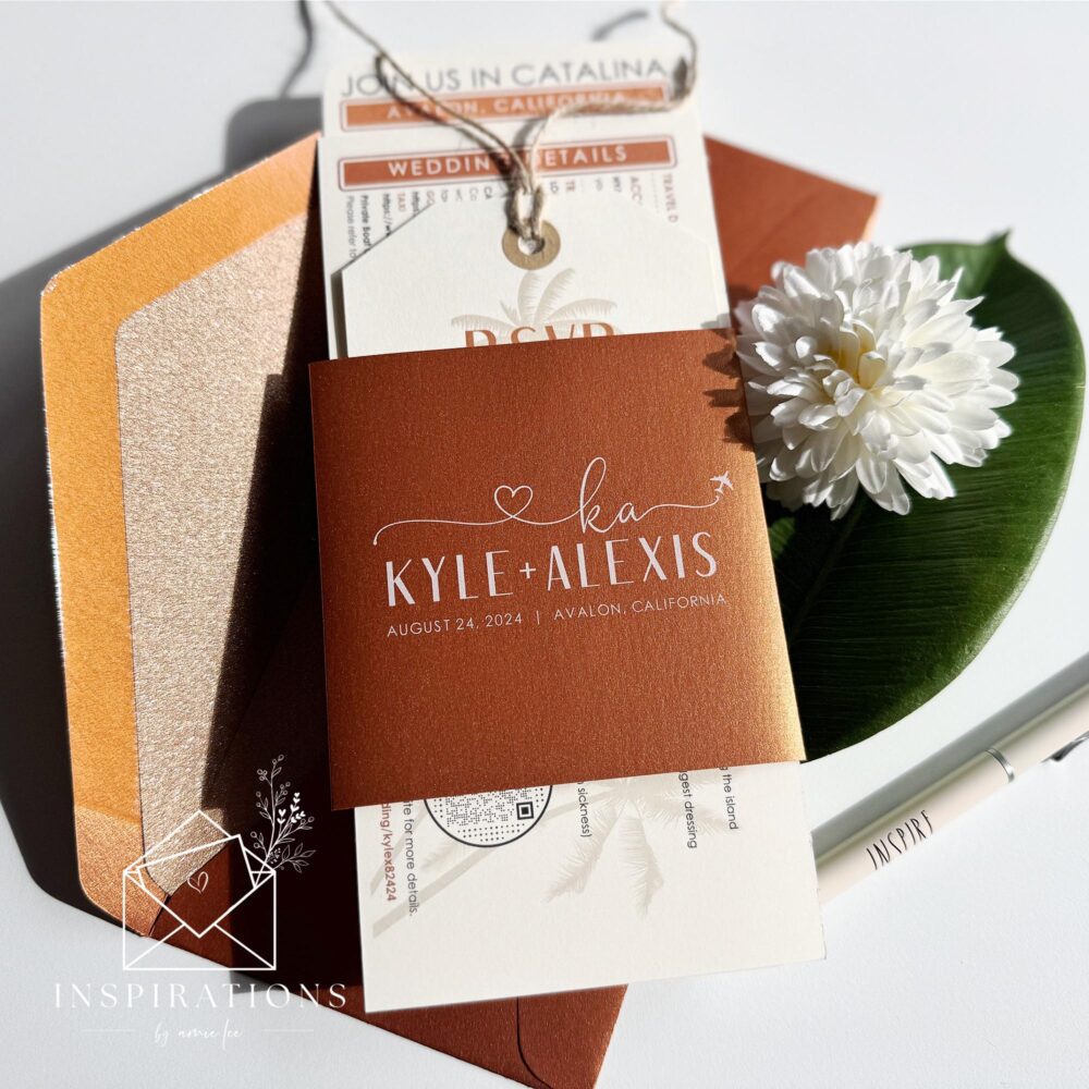 Boarding Pass Wedding Invitations Travel Theme, Beach, Destination Wedding, Airline Ticket