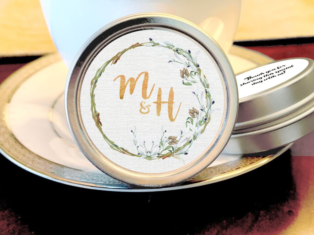 Mint Tin Wedding Favors | Fall Monogram Custom Text, Fonts & Colors Choose From Empty, Candy Or Mints