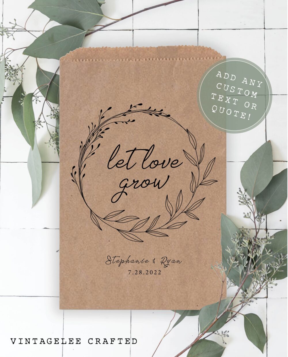 Wedding Favor Bags, Favors For Guests in Bulk, Treat Seed Packets, Let Love Grow