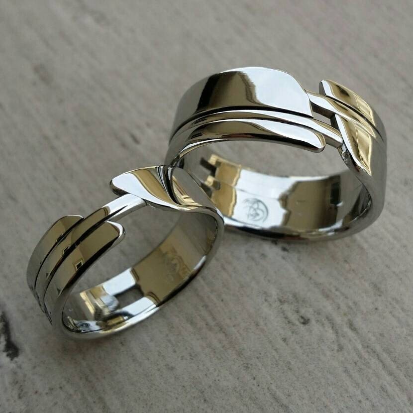 His & Her's "Oak" Set Wedding Hypoallergenic Handmade Stainless Steel Ring Limited Edition Collection His & Hers Band