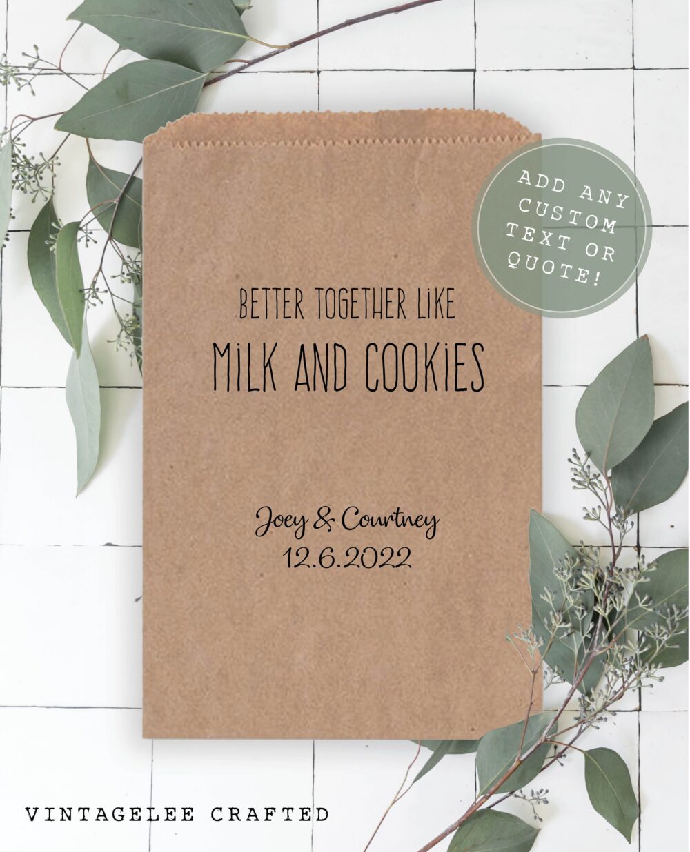 Cookie Favor Bags, Favors, Wedding Bags For Cookies, Favors Wedding, & Milk