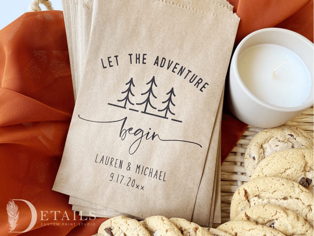 Destination Wedding Favors, Adventure Wedding, Mountain Favors Bags, Begins Cookie Packs Of 25