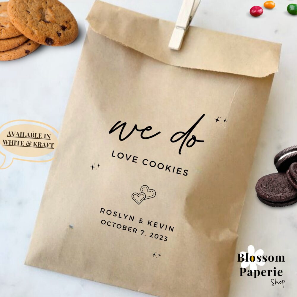 Cookie Favor Bag Personalized Wedding Paper Cookies Bridal Shower Rehearsal Dinner