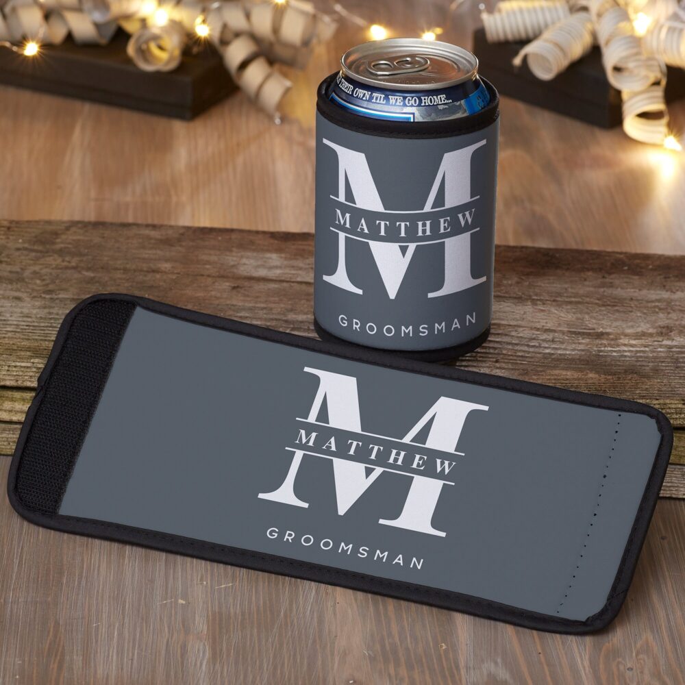 Lavish Groomsmen Wedding Personalized Can & Bottle Wrap, Party Gifts, Custom Gifts For Party