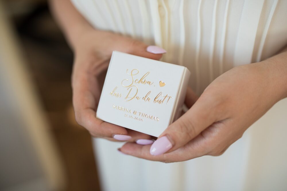 30x Personalized Wedding Favor Boxes For Guests, Gold Foil, Candy Box, Small Gift Boxes