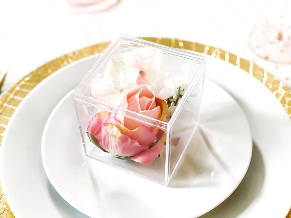 Large Wedding Favor Boxes - Set Of 5 Bridal Shower Favors Baby Party Clear Candy Cube