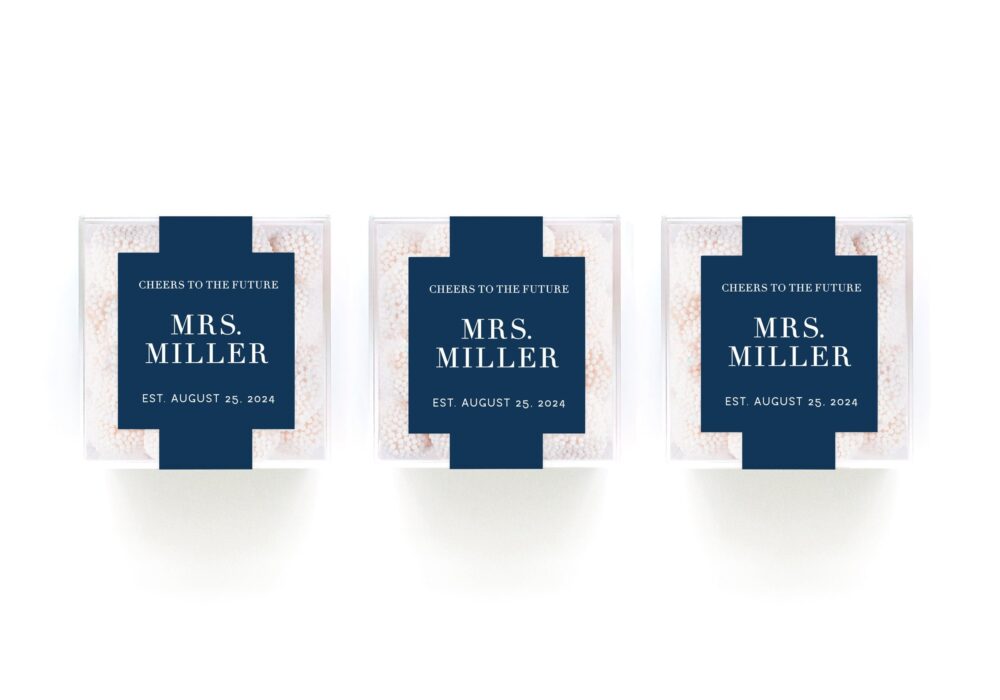 Wedding Favor Boxes - Bridal Shower Favors Baby Personalized Clear Candy Cube Set