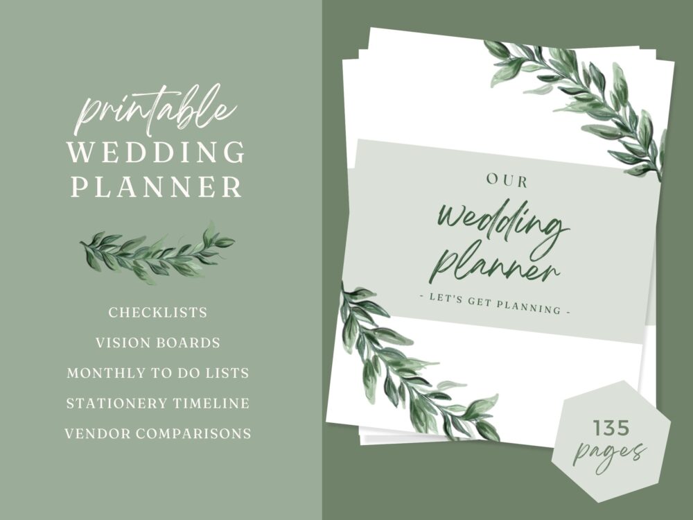 Printable Wedding Planner 130+ Pages Of Checklists | Pdf Download
