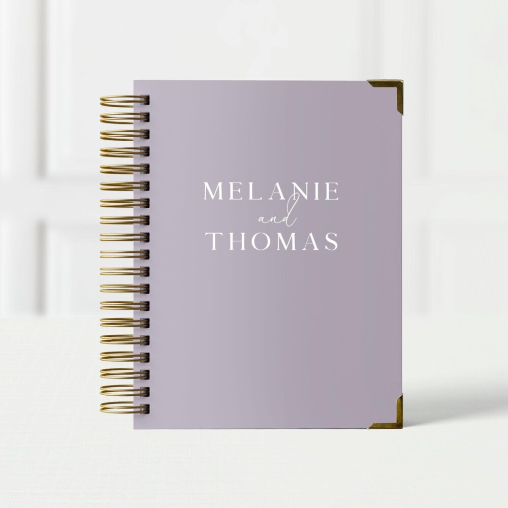 Personalized Wedding Planner Book, Custom Engagement Gift For Bride, Organizer & Checklist, 12 Or 18 Month Planner, Elegant Names