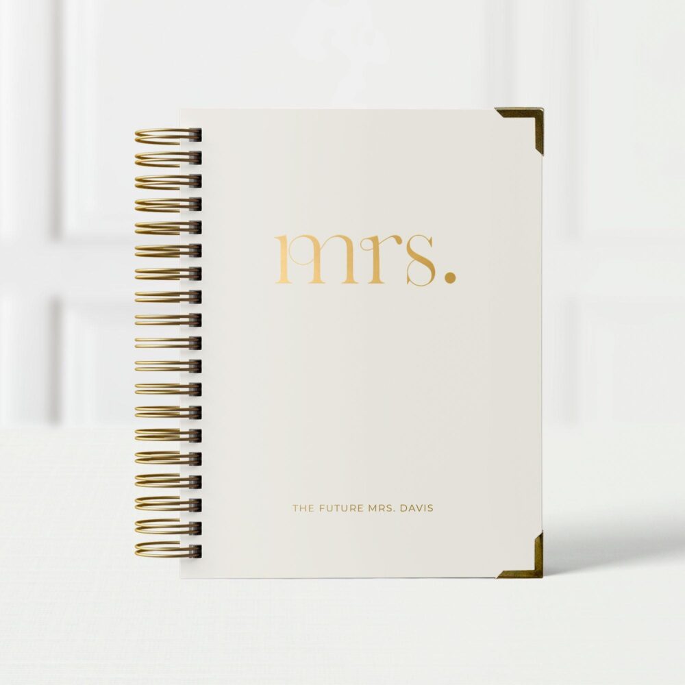 Personalized Wedding Planner Book, Custom Engagement Gift For Bride, Organizer & Checklist, 12 Or 18 Month Planner, Future Mrs
