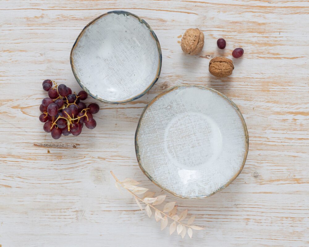 Ceramic Tapas Bowls | Set Of 2 Wedding Gift Small Serving Bowl Pottery Snack Stoneware Organic Dip Catchall Dish