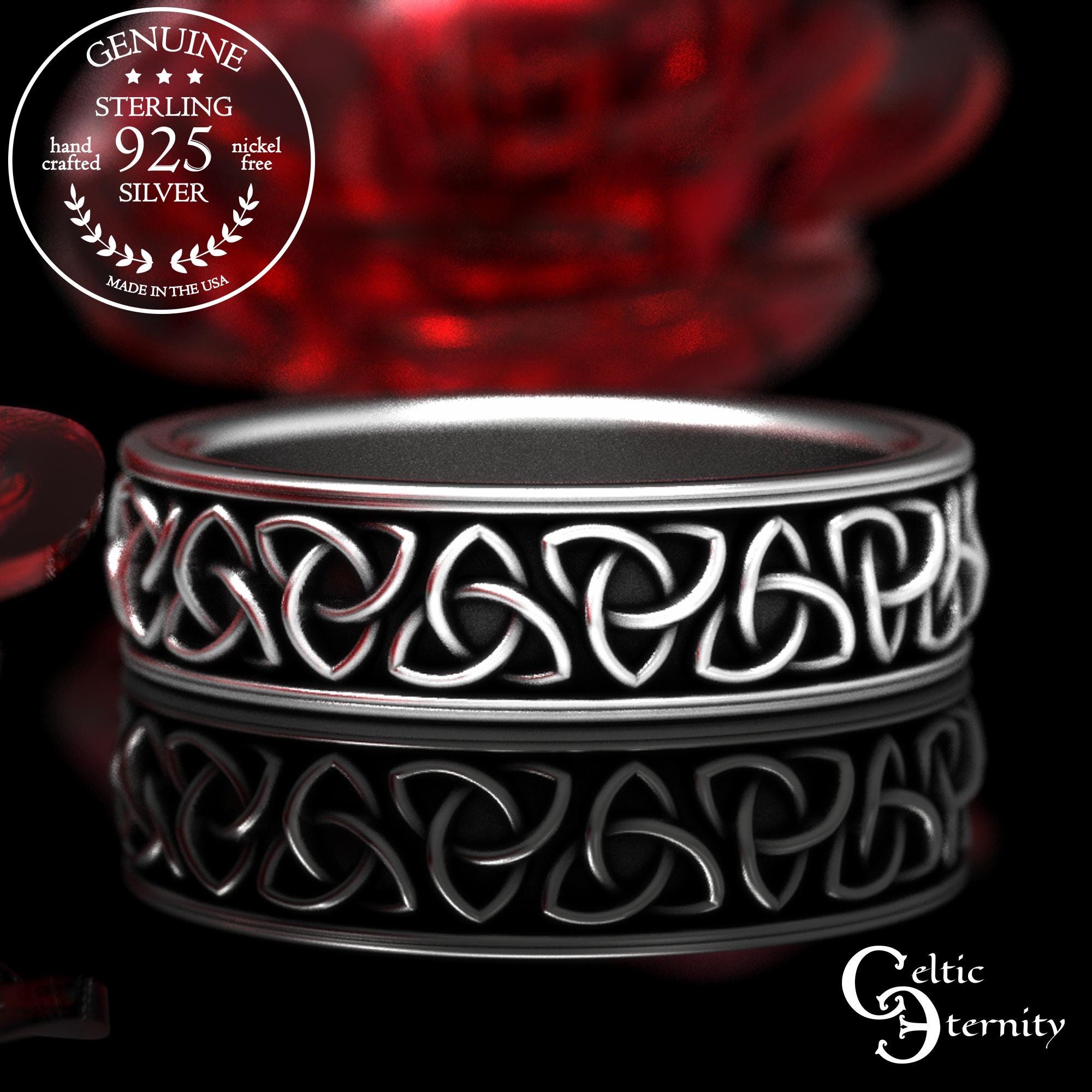 Celtic Trinity Wedding Ring, Knot Band, Ring in Sterling Silver, Womens 1200