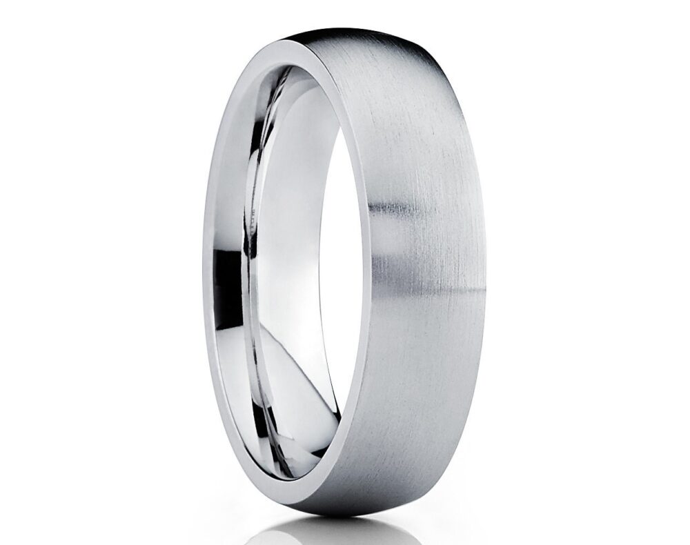 Titanium Wedding Ring, Titanium Band, Anniversary Ring, Dome Band, Engagement Ring, Brush Ring, Comfort Fit