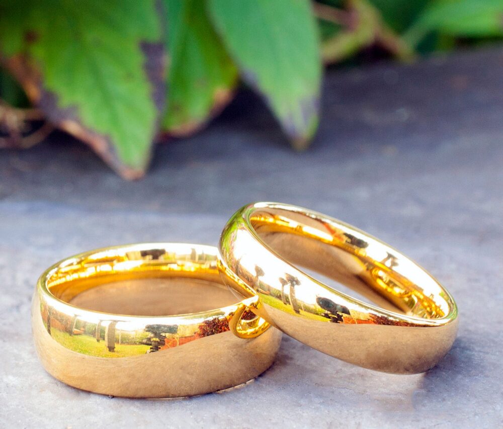 Gold Tungsten Rings Me N Women Wedding Band His & Hers Valentines Gift