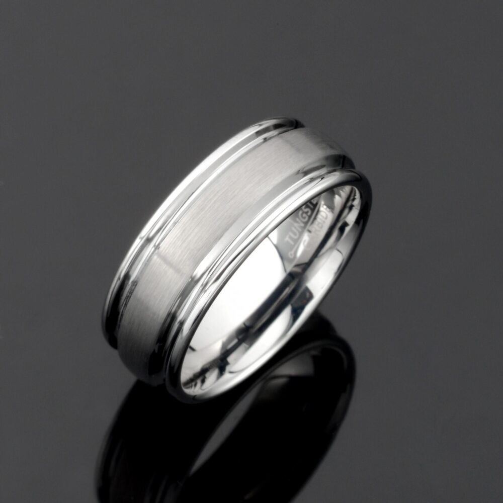 Gray Tungsten Ring Brushed Wedding Band, 6mm Unisex Promise Ring