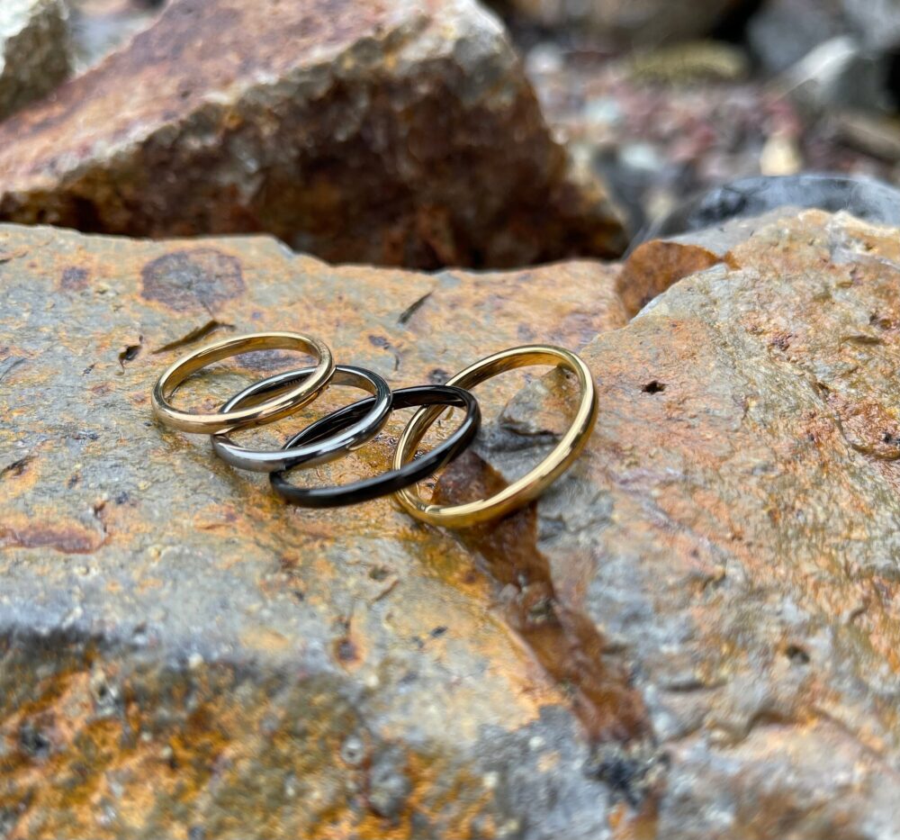 Custom 2mm Tungsten Carbide Ring, Scratch-Resistant Wedding Band For Him Or Her, Hypoallergenic Minimalist Ring Jewelry Couple Parties