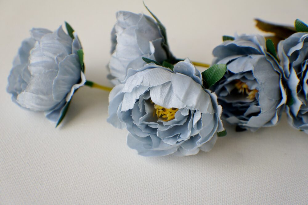 Dusty Blue Peony Steam, Rose Silk Artificial Flowers, Diy Wedding Flowers, Floral Stems, Flower Bunch, Home Accents, Center Piece