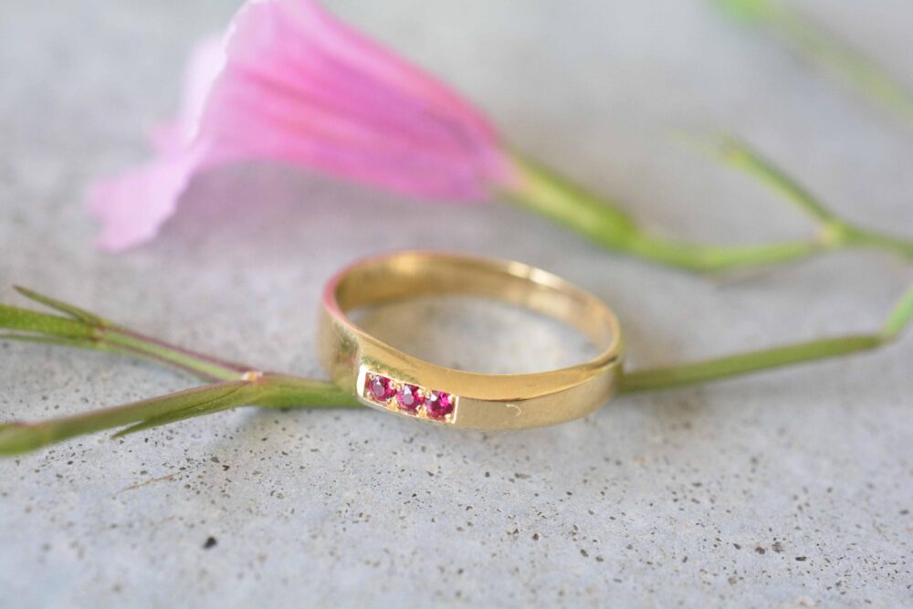 Ruby Ring, 14K Gold Solid Ring, 14K Ruby, Ruby Band, Engagement Ring, Ruby Unique
