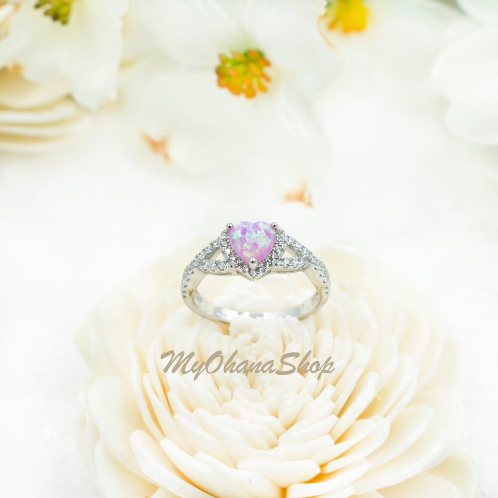 925 Sterling Silver Opal Heart Ring For Women & Girls. Infinite Love Engagement, Wedding Ring. Valentine's Day Gift Her