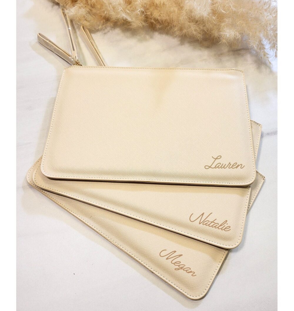 Personalised Clutch Bag | Bridal Custom Purse Bridesmaid Gift For Bride Maid Of Honour Present