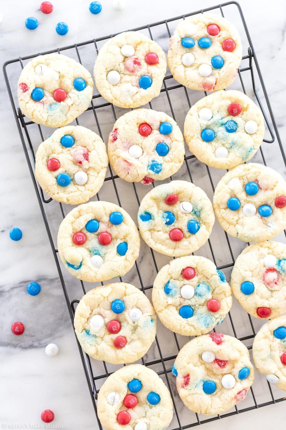 Patriotic M&m Cookies | Homemade Cookie Pack| For Summer, Spring & Easter